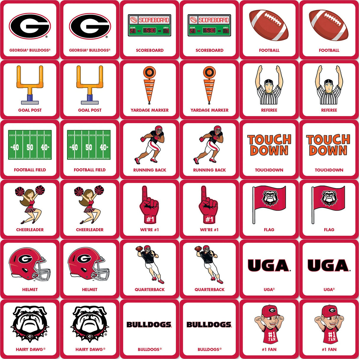 Georgia Bulldogs Matching Game