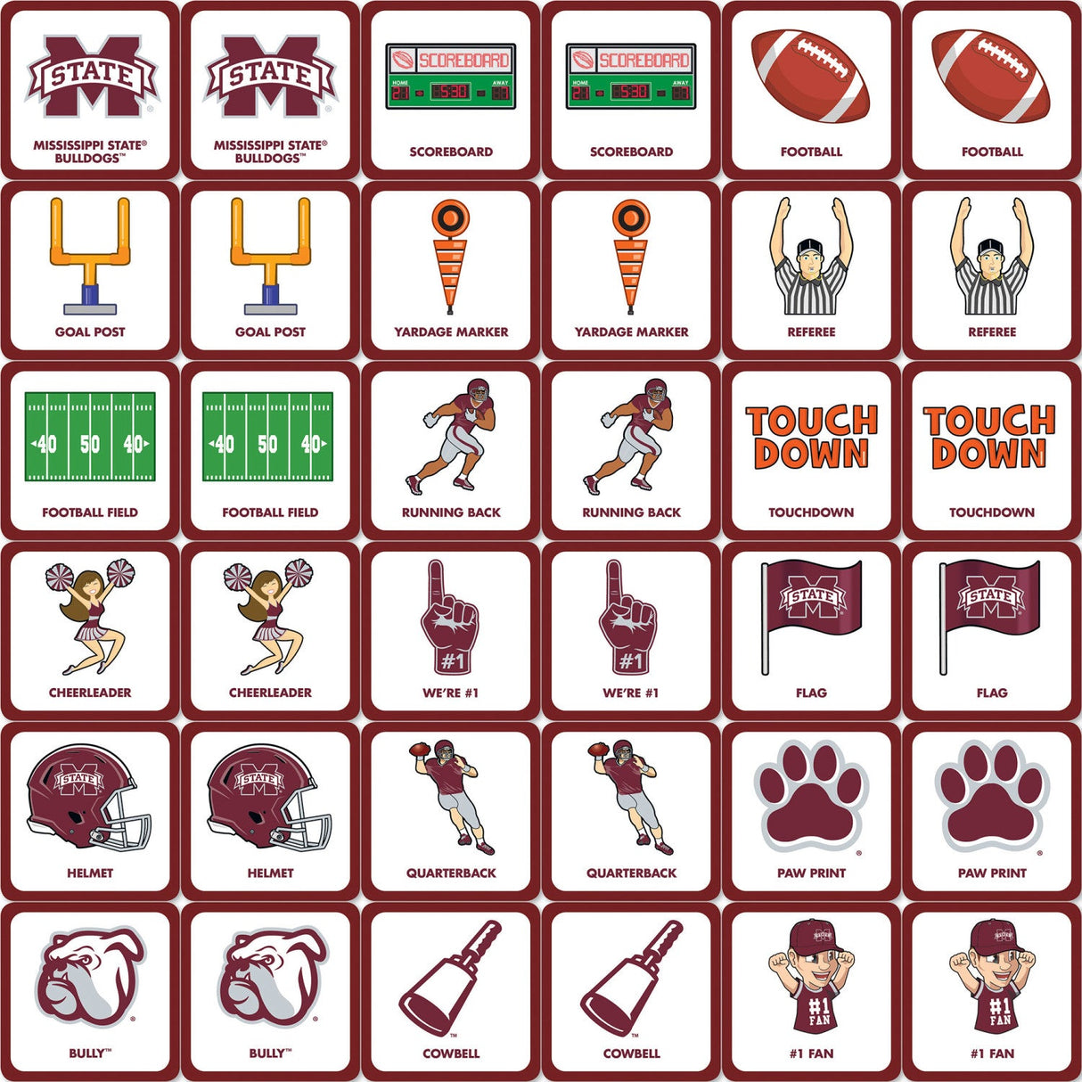 Mississippi State Bulldogs Matching Game