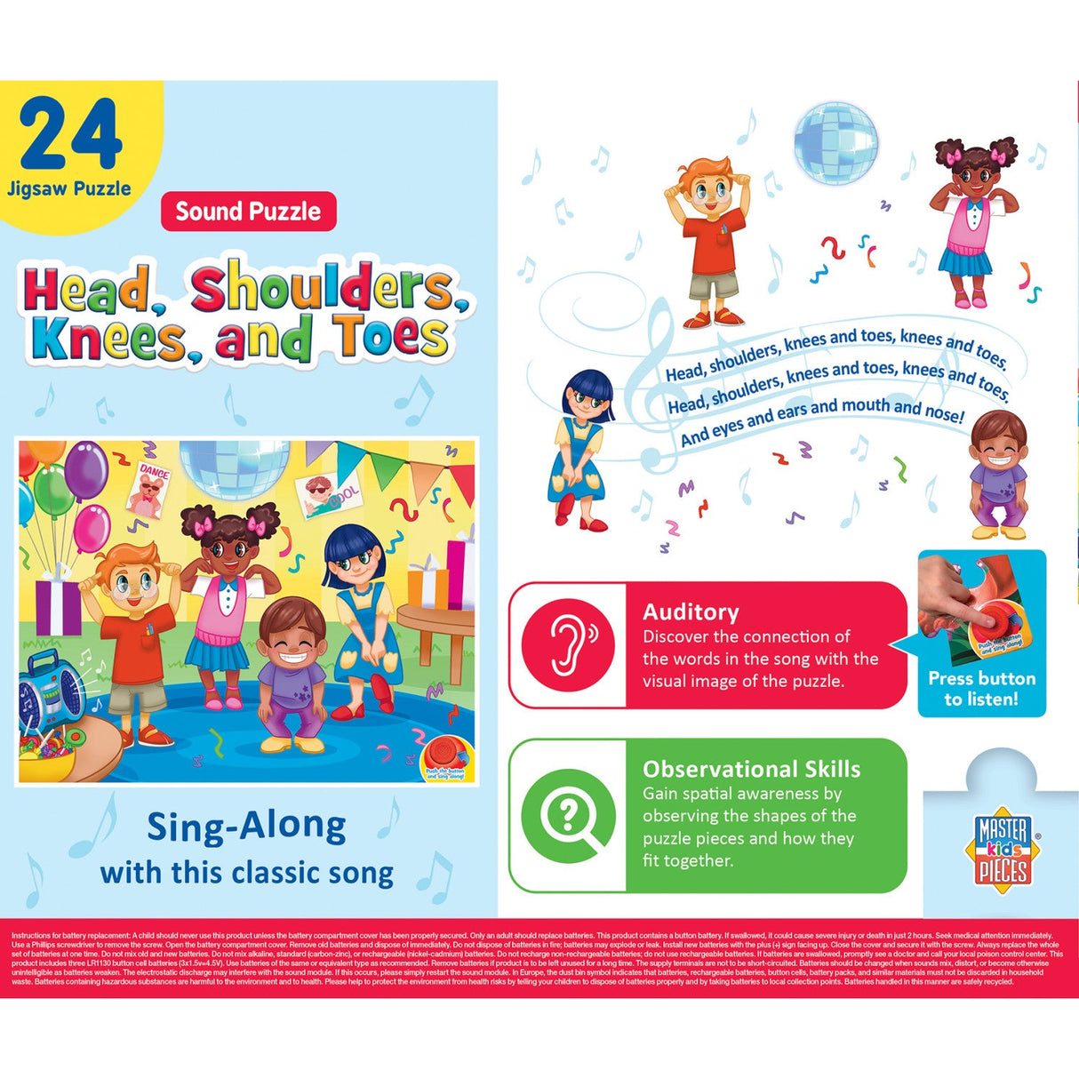 Head, Shoulders, Knees, & Toes - 24 Piece Sound Jigsaw Puzzle