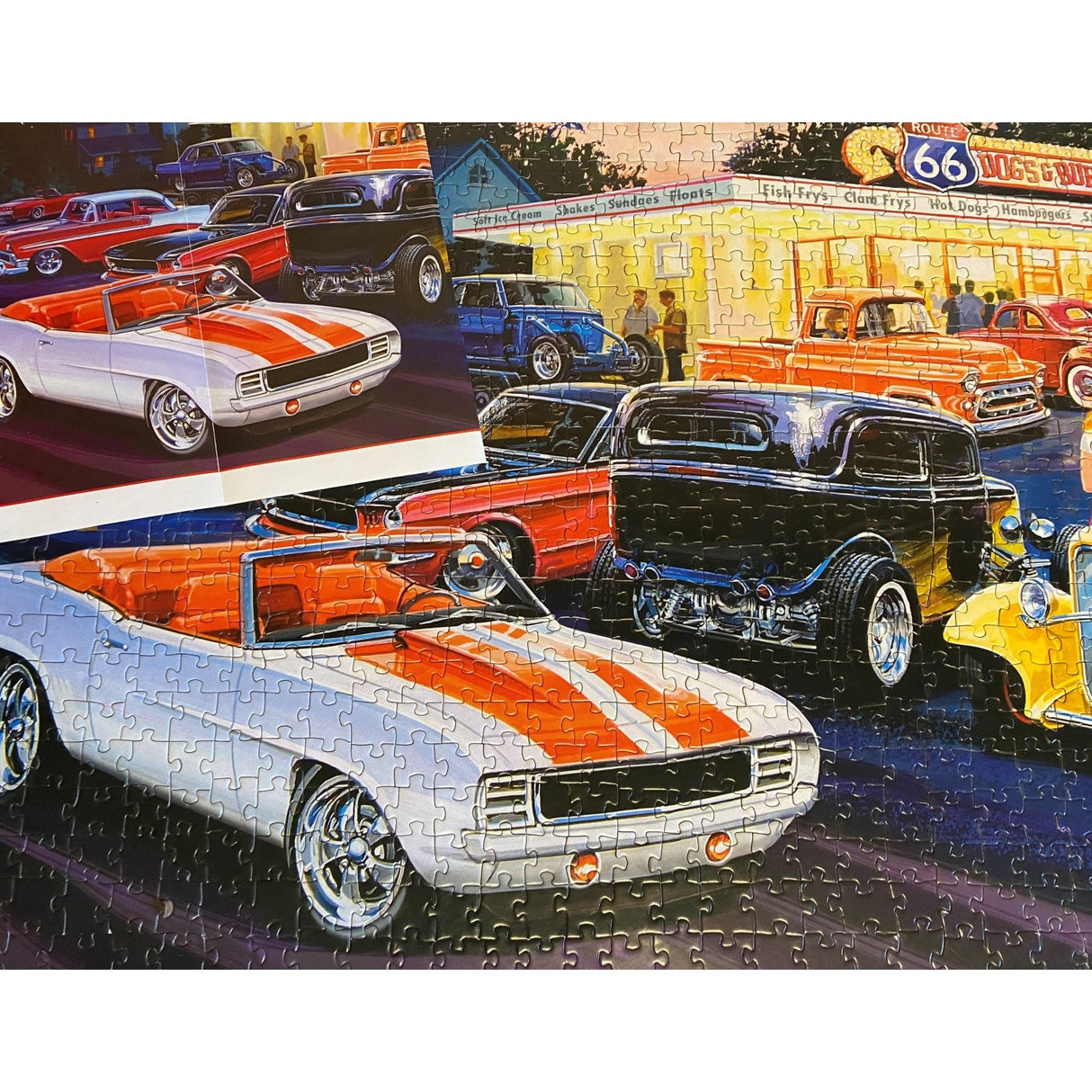 Cruisin' Route 66 - Dogs & Burgers 1000 Piece Jigsaw Puzzle