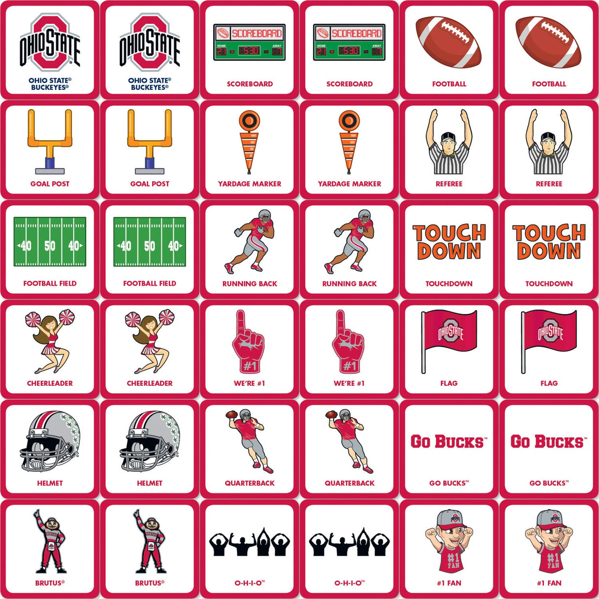 Ohio State Buckeyes Matching Game