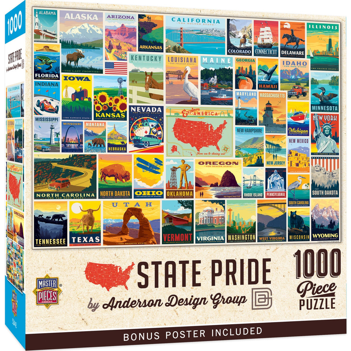 Vintage Posters - State Pride 1000 Piece Jigsaw Puzzle