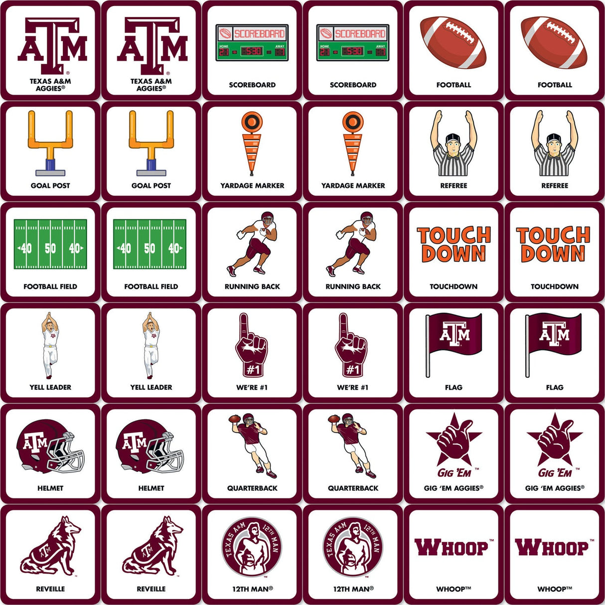 Texas A&M Aggies Matching Game