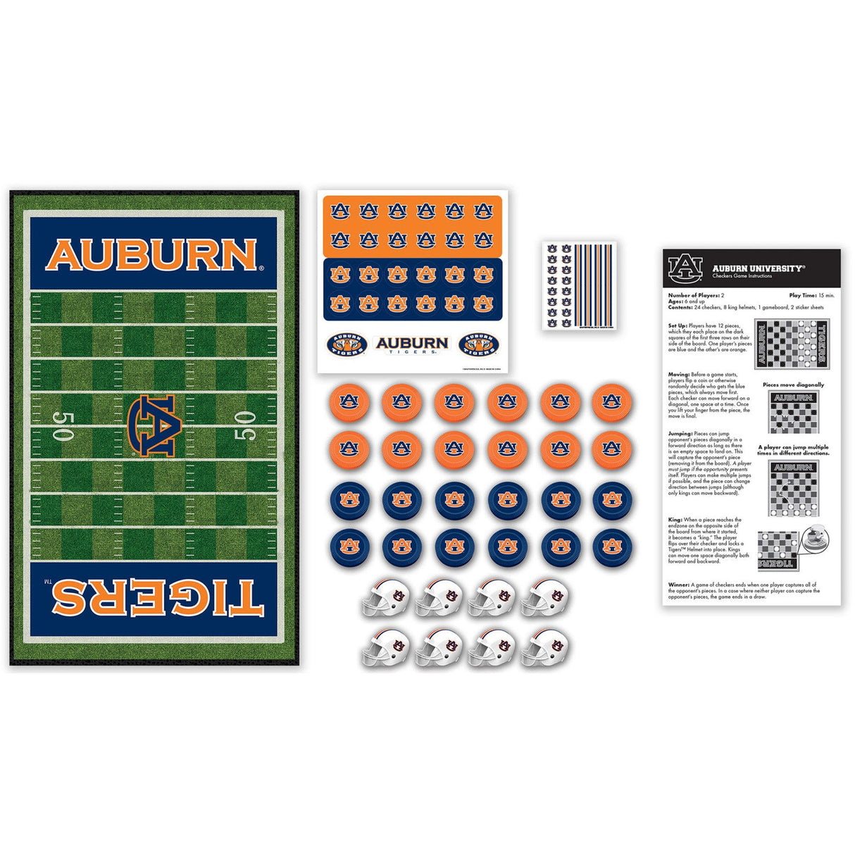 Auburn Tigers Checkers Board Game