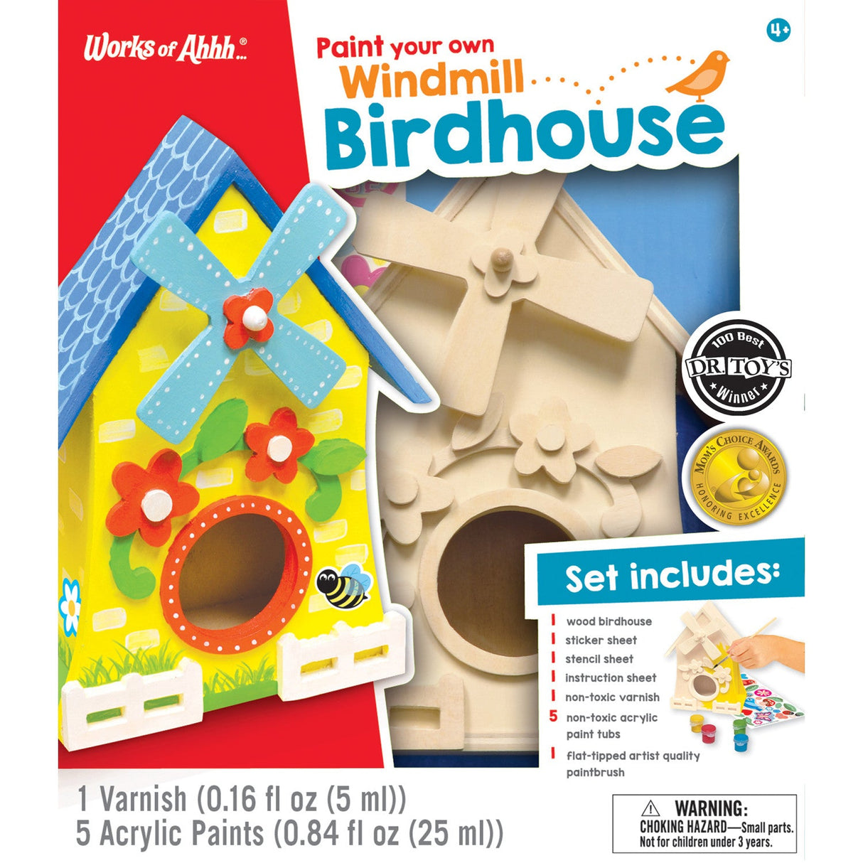 Windmill Birdhouse Wood Craft & Paint Kit