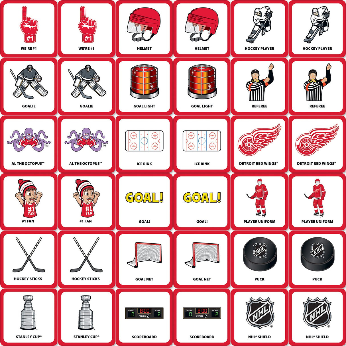 Detroit Red Wings Matching Game