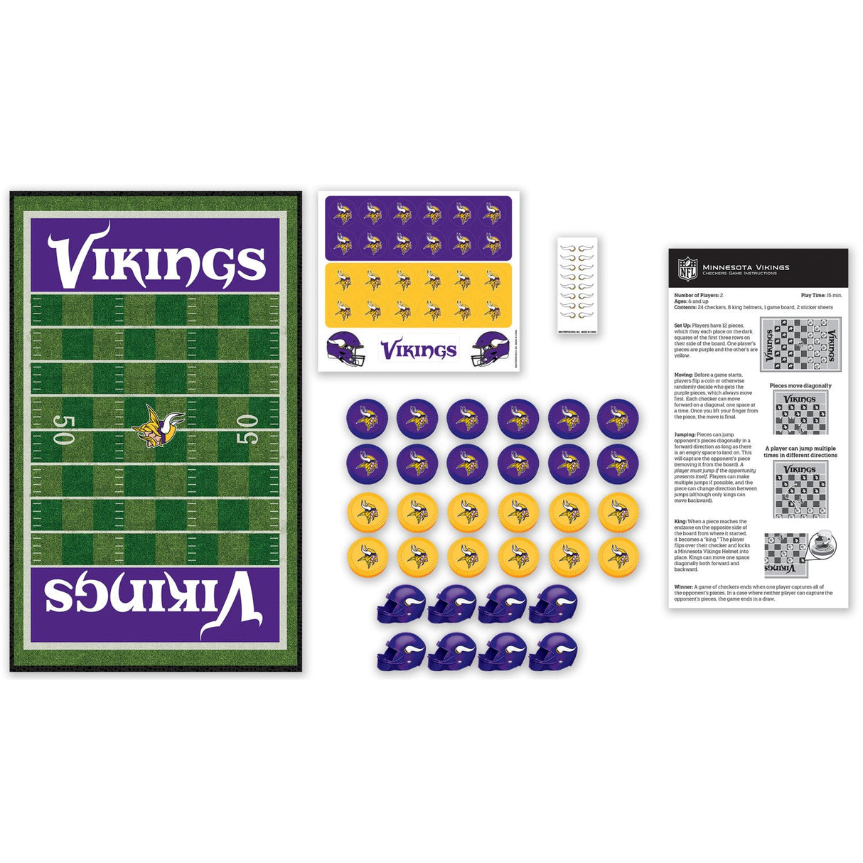 Minnesota Vikings Checkers Board Game