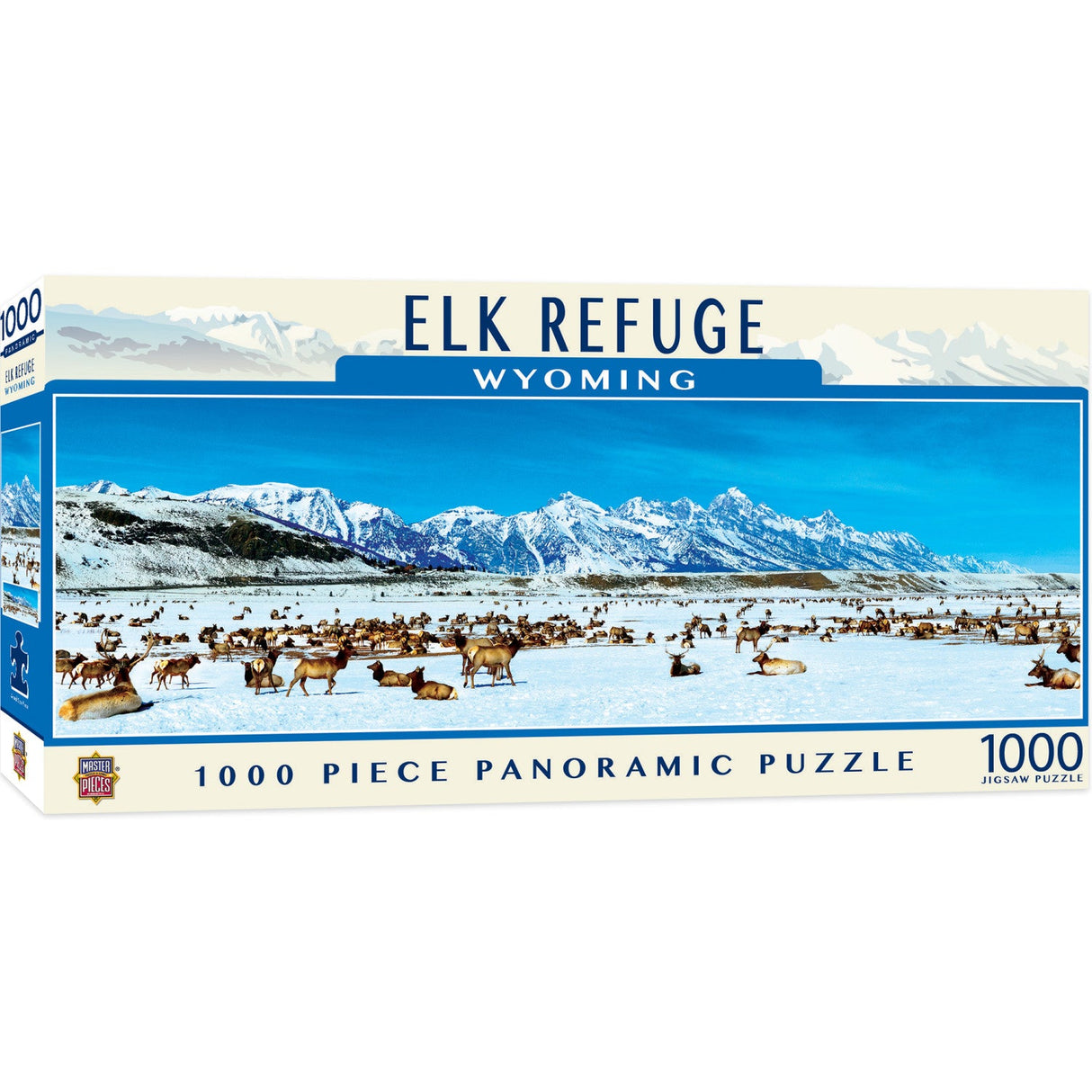 Elk Refuge, Wyoming 1000 Piece Panoramic Jigsaw Puzzle