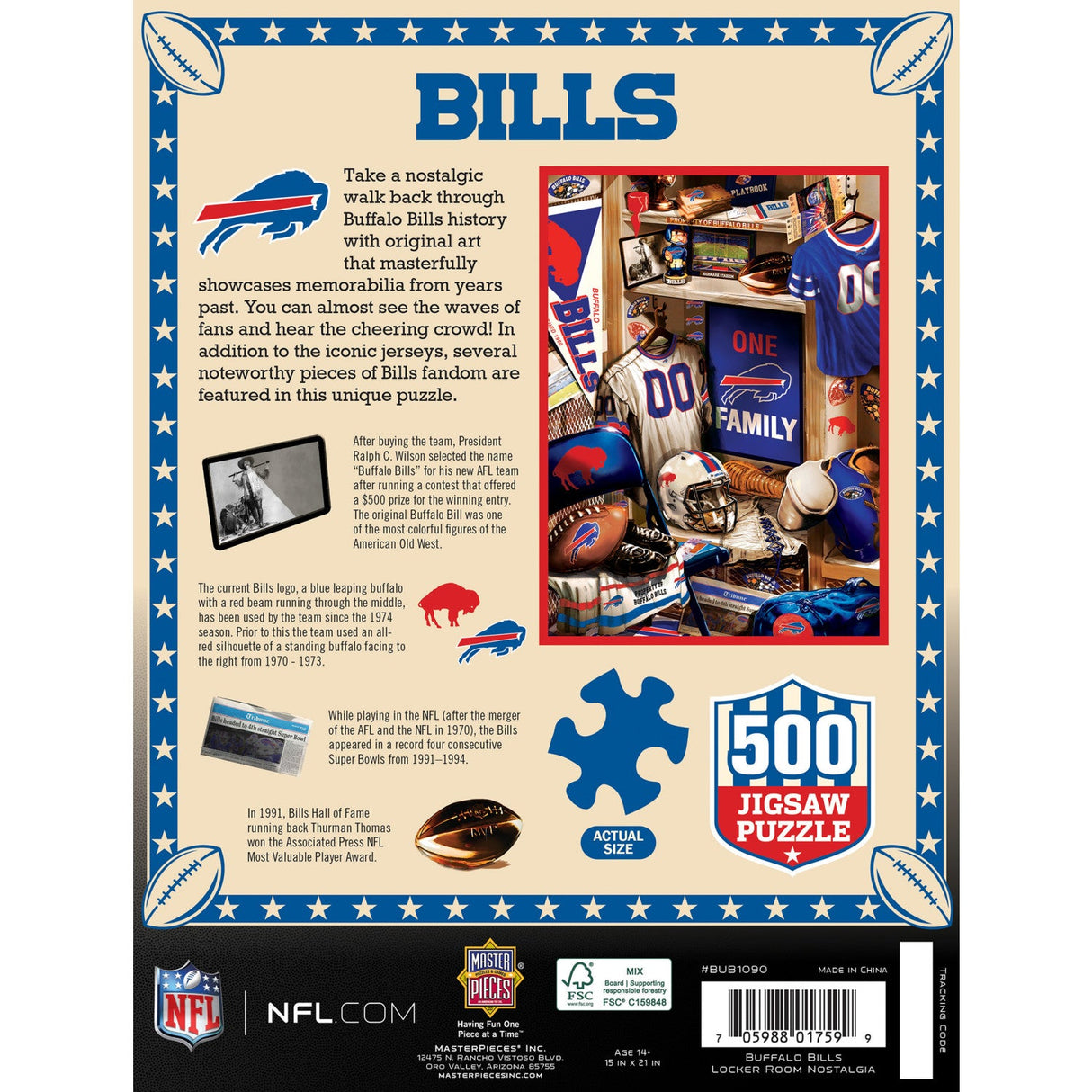 Buffalo Bills - Locker Room 500 Piece Jigsaw Puzzle