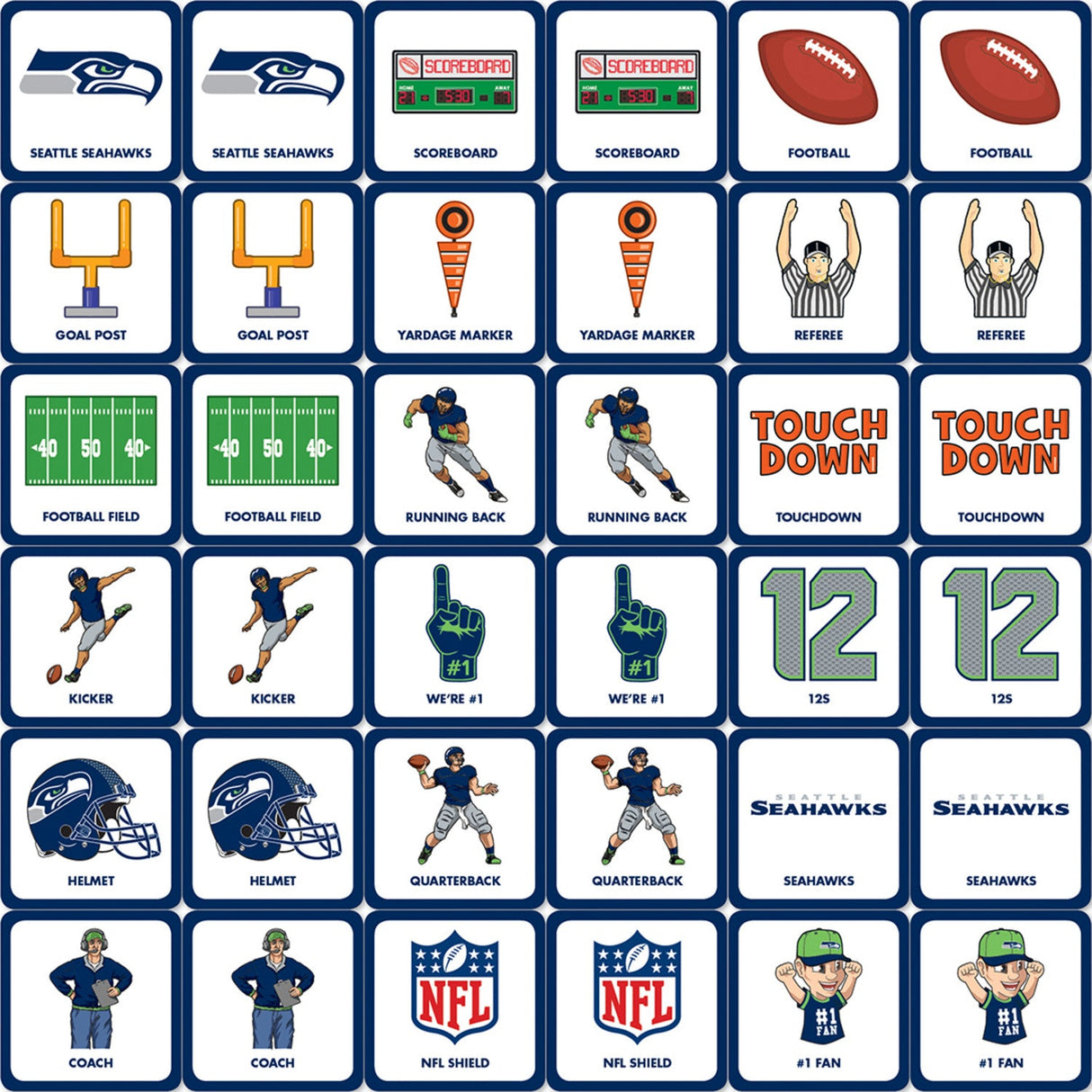 Seattle Seahawks Matching Game