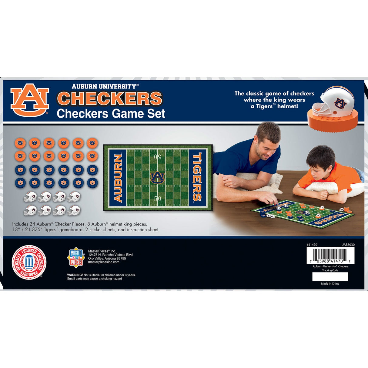 Auburn Tigers Checkers Board Game