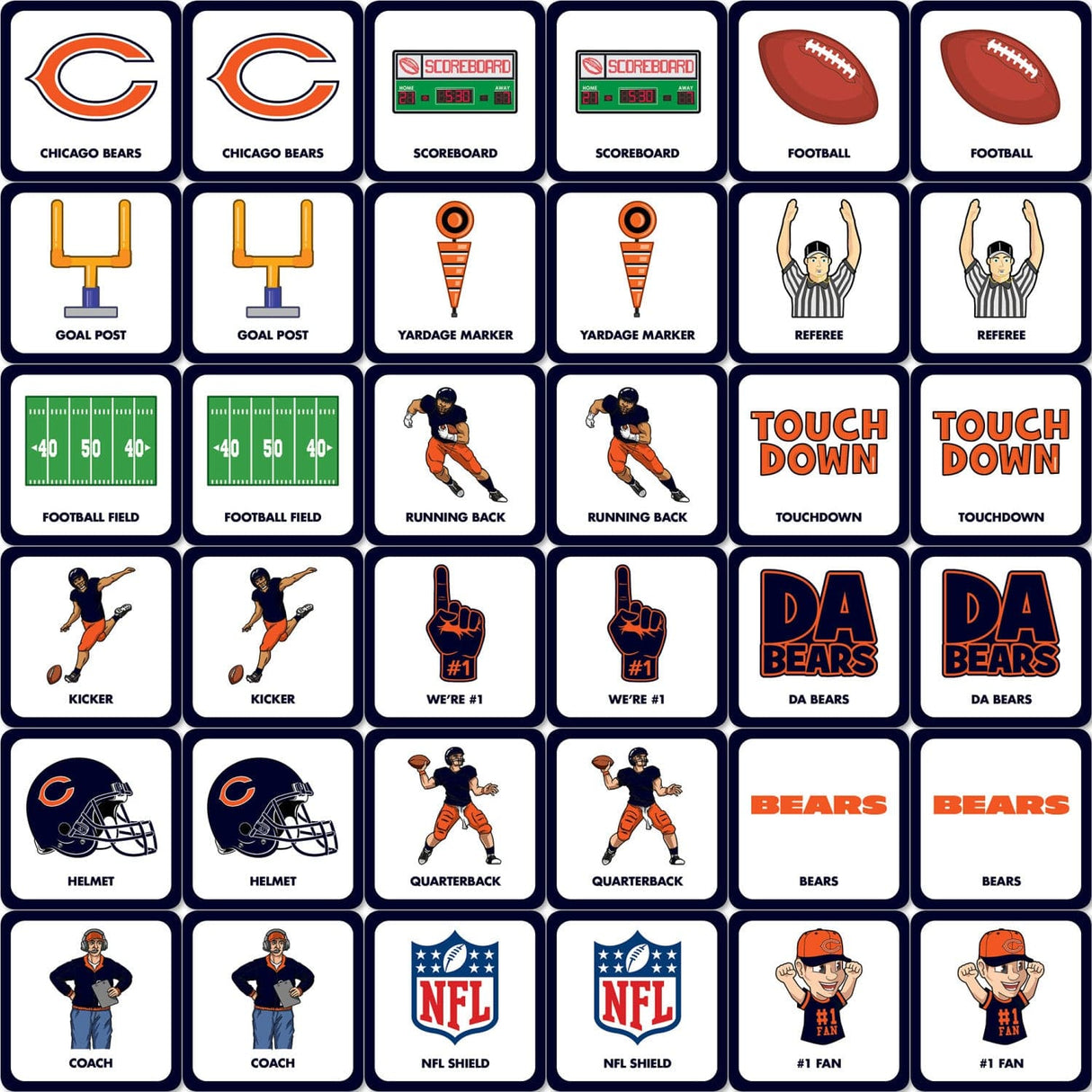 Chicago Bears Matching Game