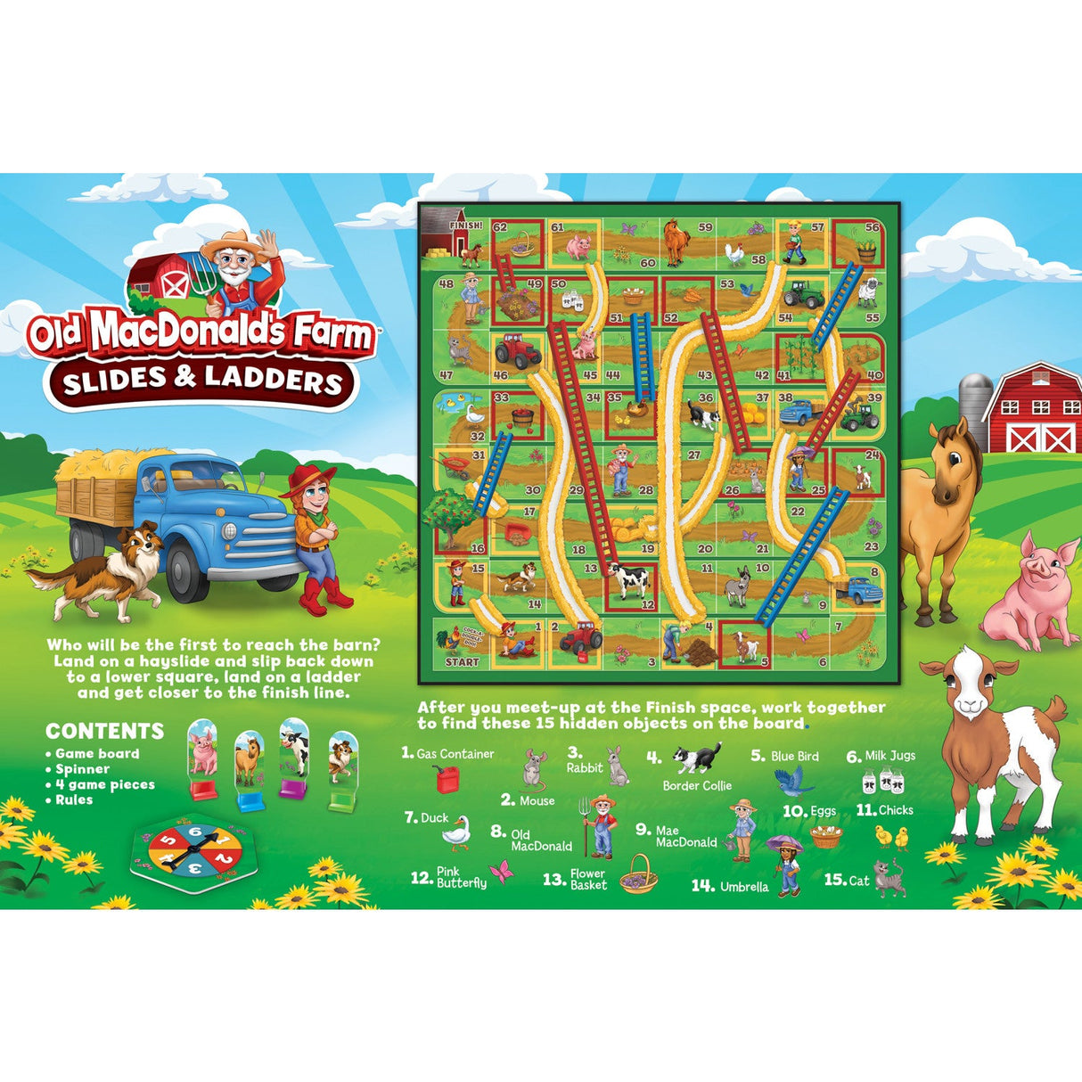 Old MacDonald's Farm - Slides & Ladders Board Game