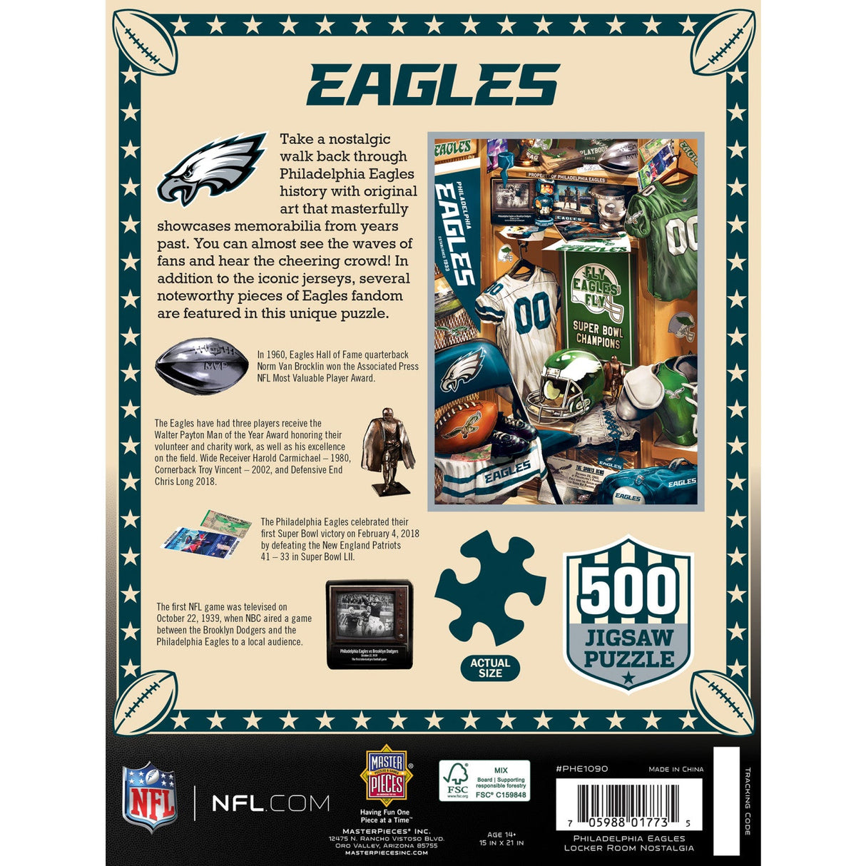 Philadelphia Eagles - Locker Room 500 Piece Jigsaw Puzzle