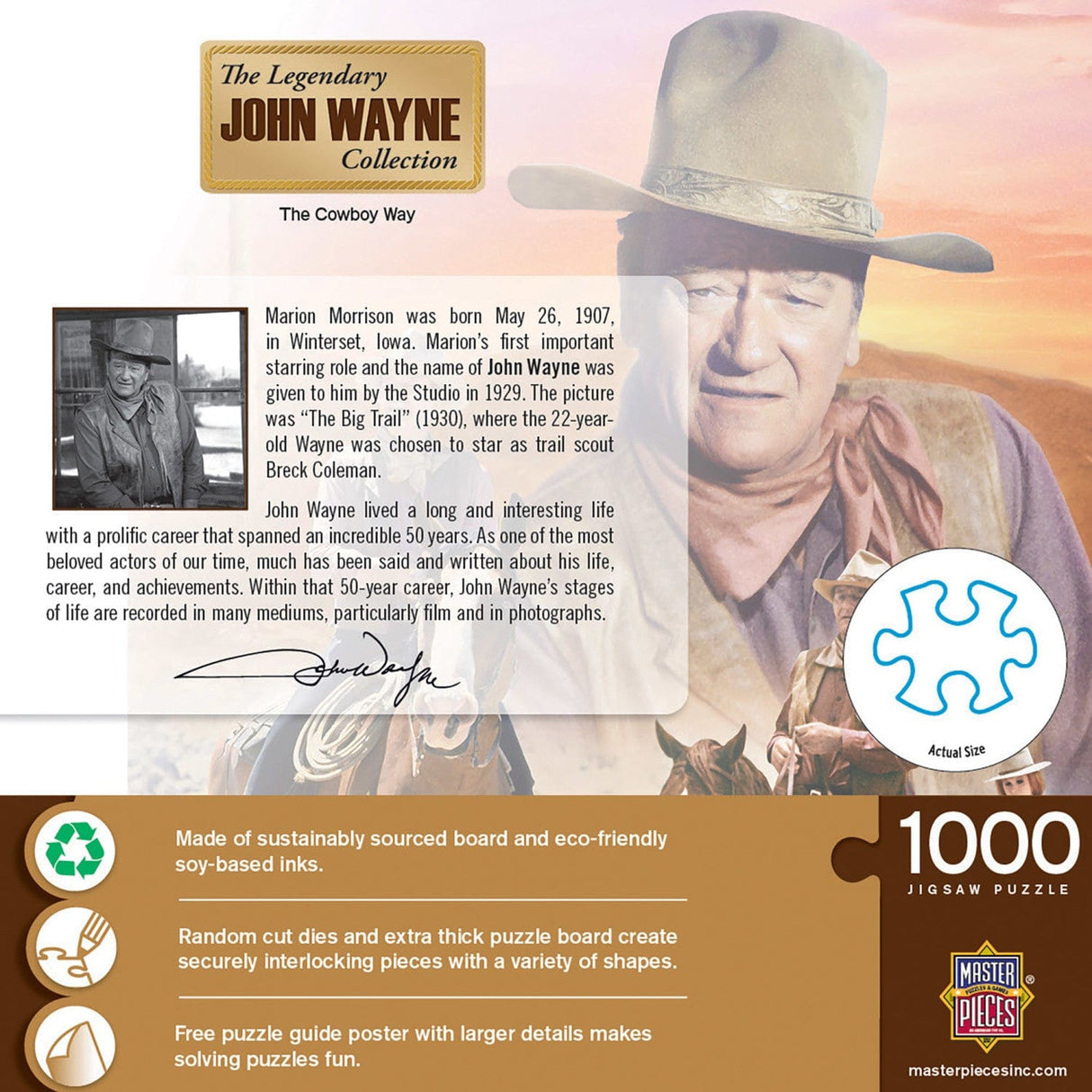 John Wayne Collection - The Cowboy Way 1000 Piece Jigsaw Puzzle