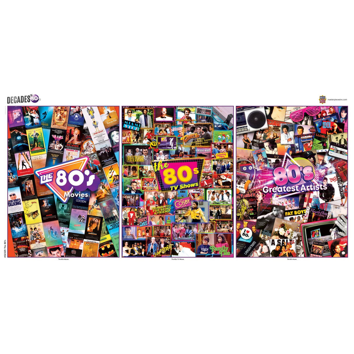 Decades - The 80's 500 Piece Jigsaw Puzzles 3 Pack