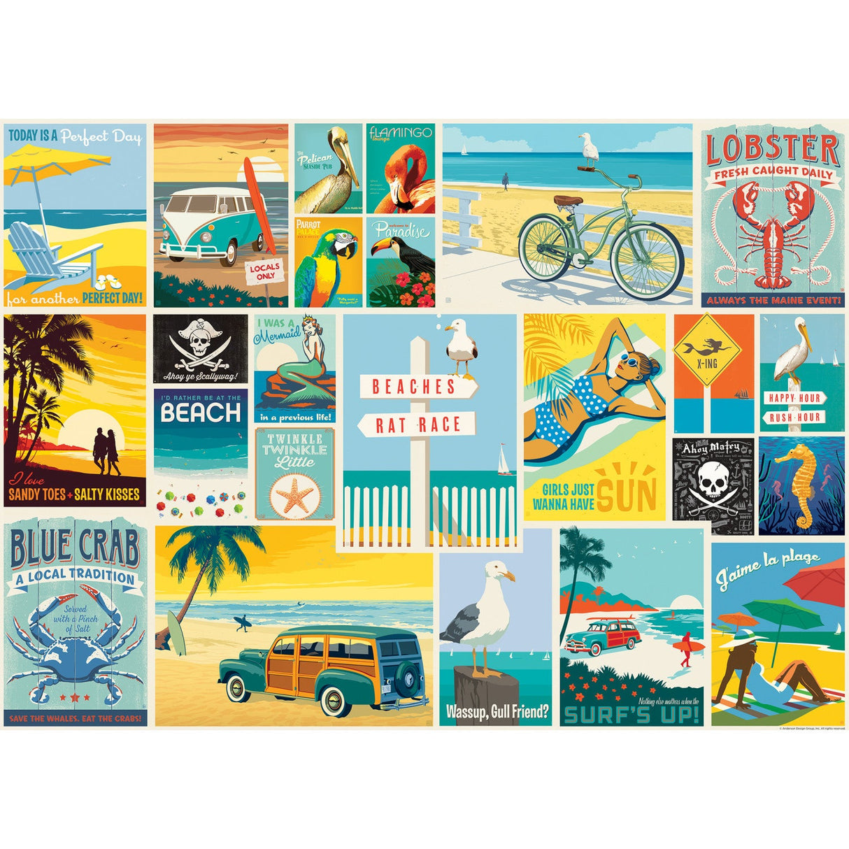 Vintage Posters - Coastal Collection 1000 Piece Jigsaw Puzzle