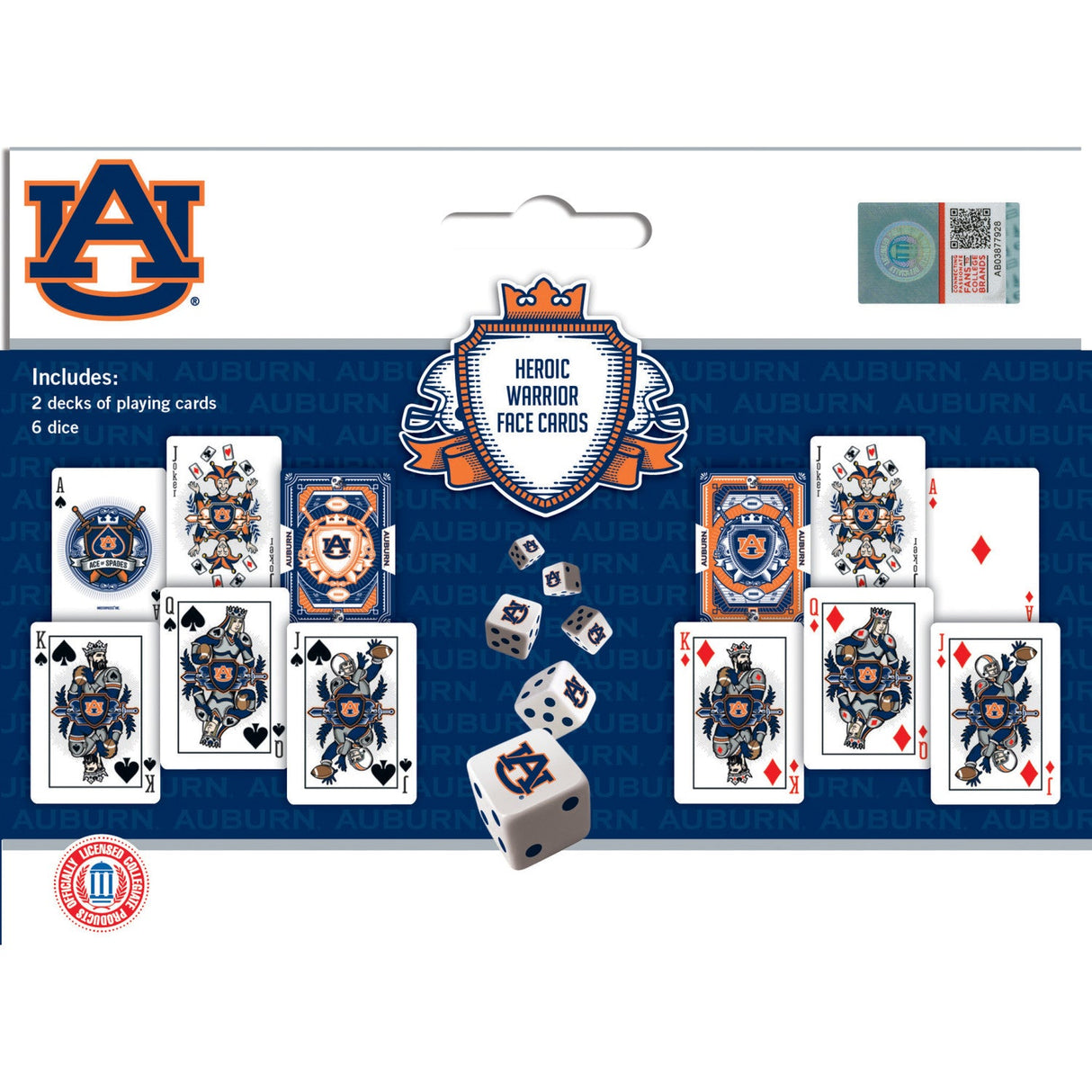 Auburn Tigers - 2-Pack Playing Cards & Dice Set