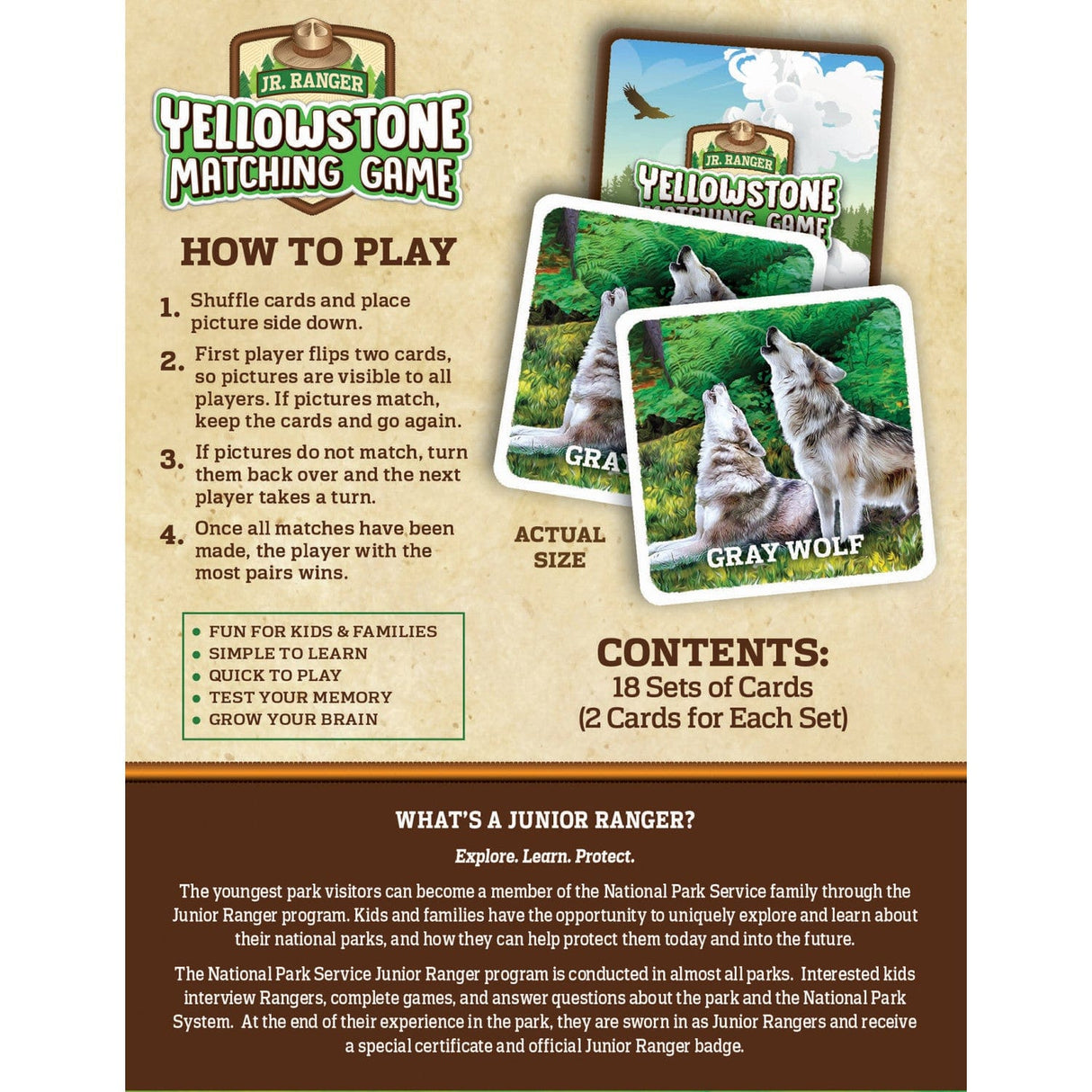 Jr. Ranger - Yellowstone Matching Game