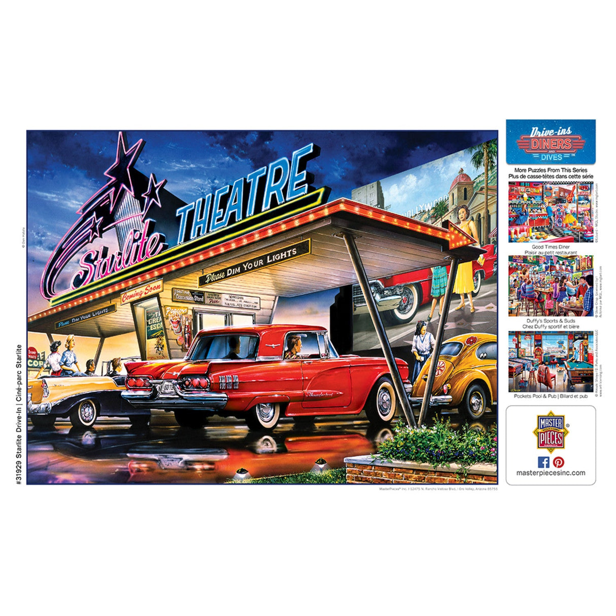 Drive-Ins, Diners & Dives - Starlite Drive-In 550 Piece Jigsaw Puzzle