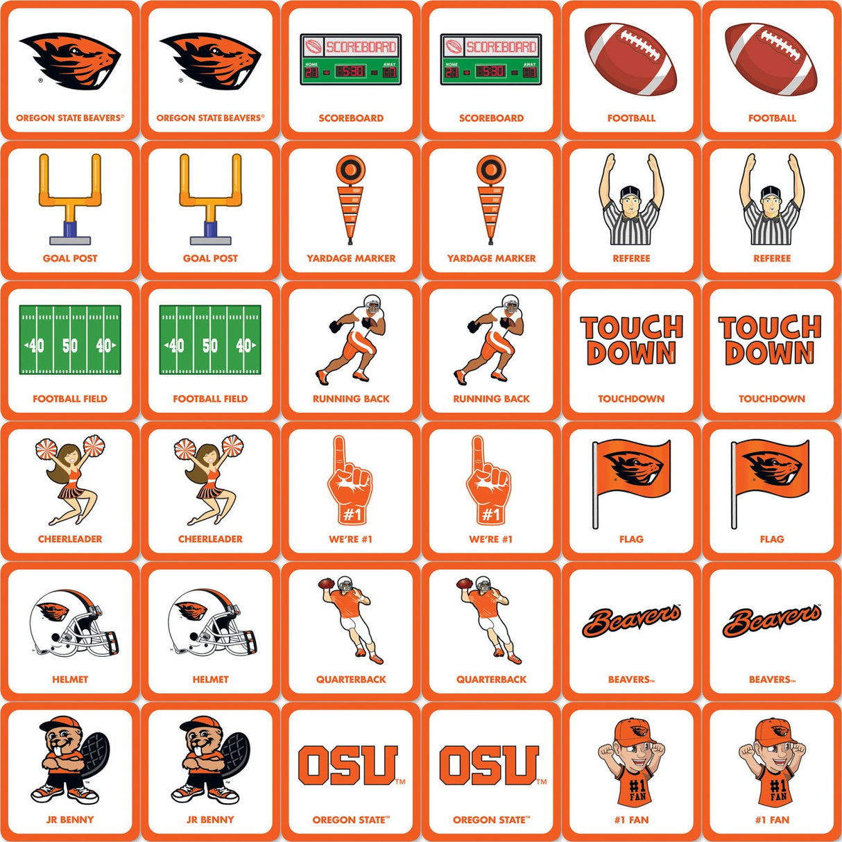 Oregon State Beavers Matching Game