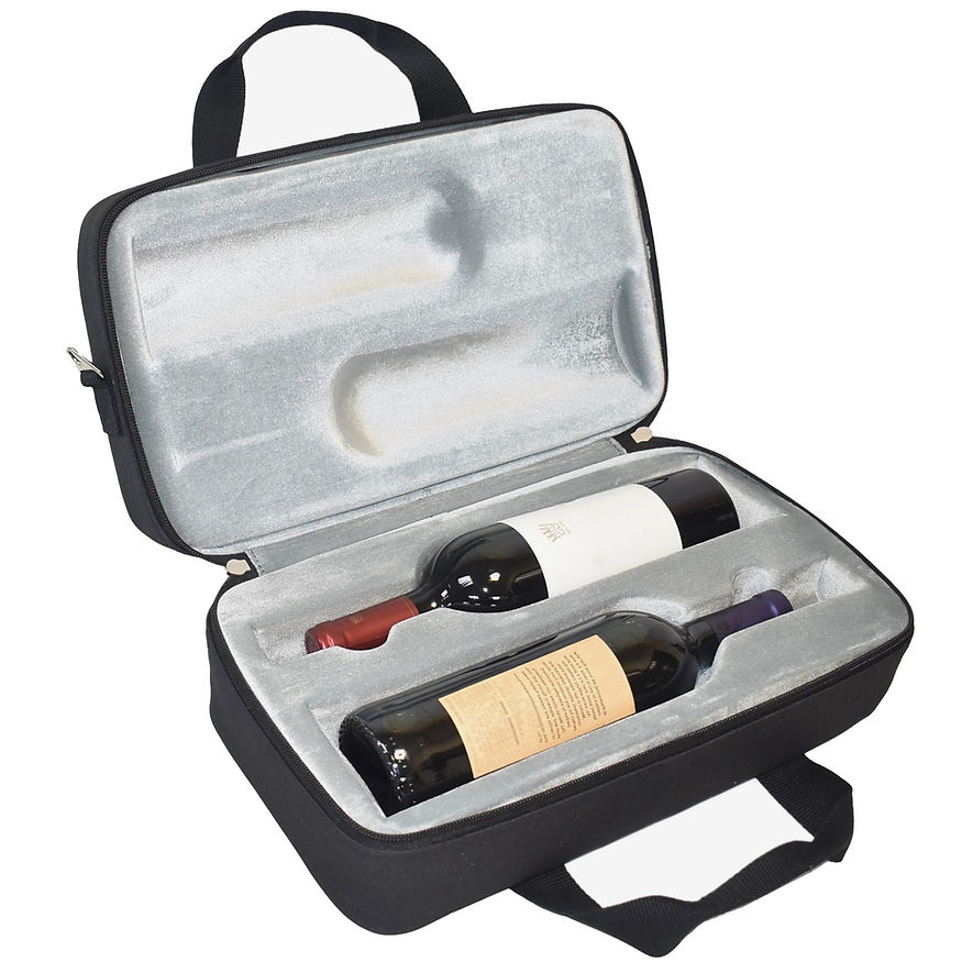 Luxury 2-Bottle Wine Carrying Bag for 750 ml Wine Bottle - 3 Colors