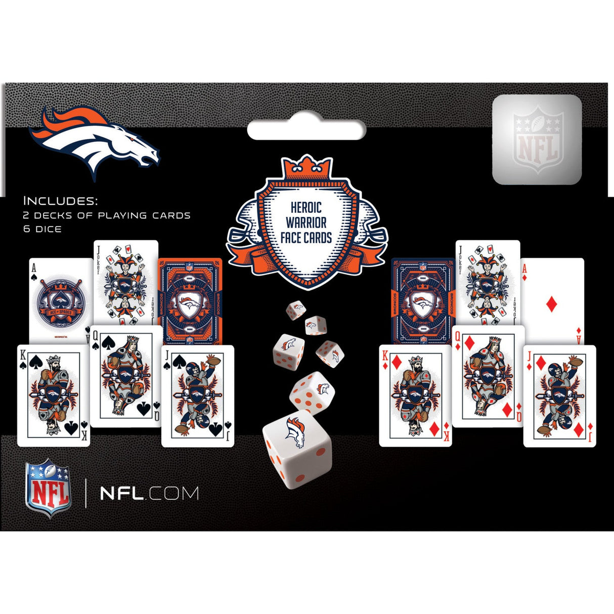 Denver Broncos - 2-Pack Playing Cards & Dice Set