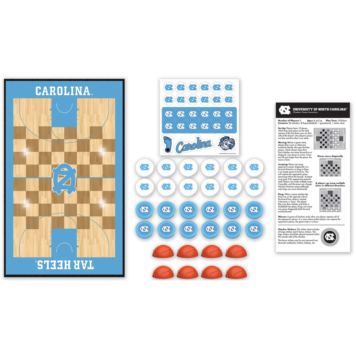 UNC Tar Heels Checkers Board Game