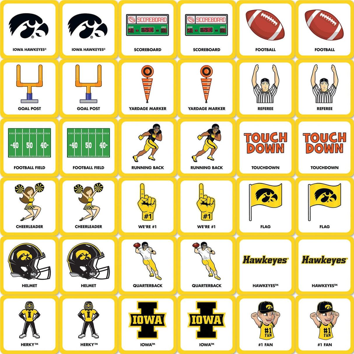 Iowa Hawkeyes Matching Game