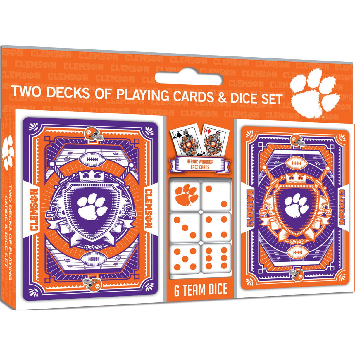 Clemson Tigers - 2-Pack Playing Cards & Dice Set