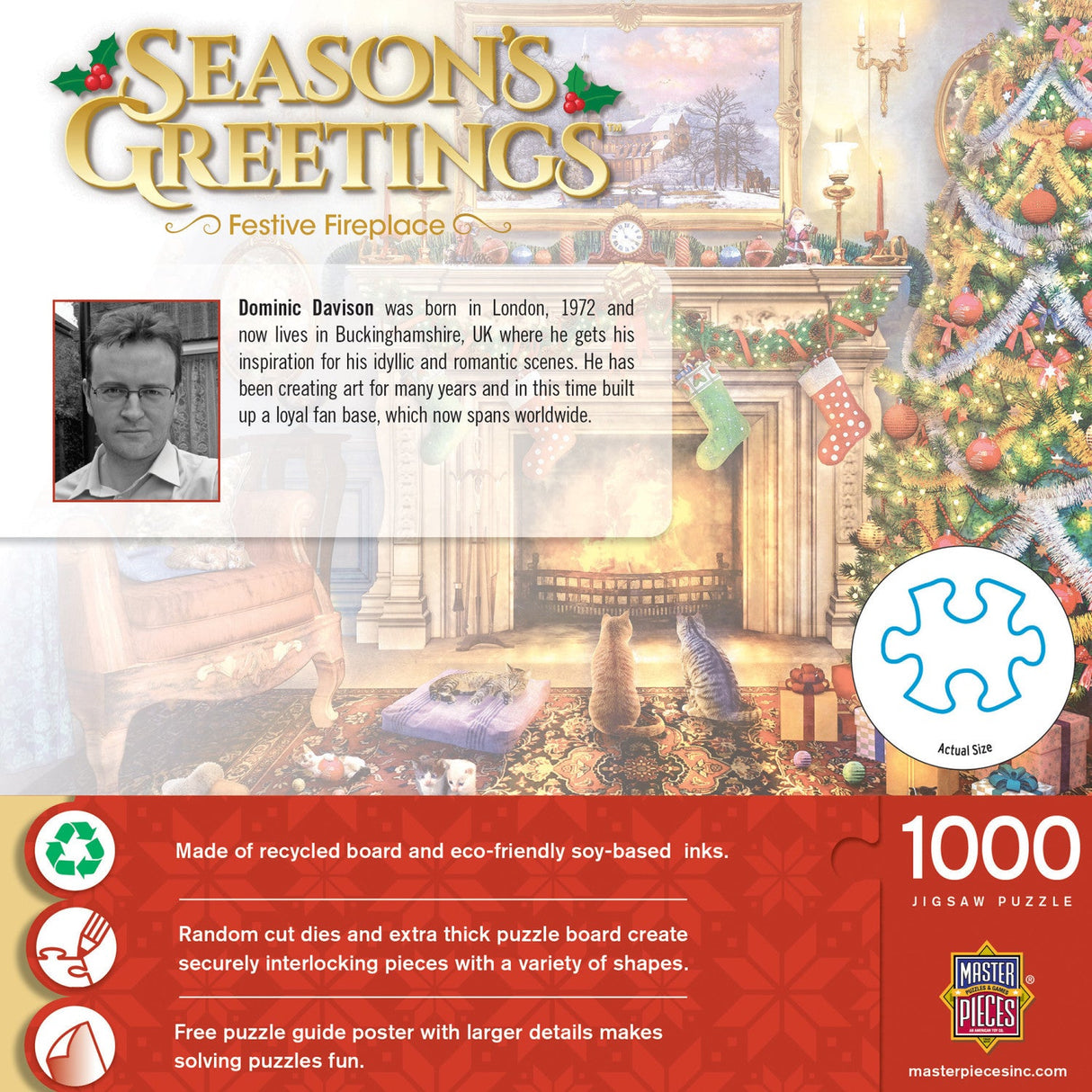 Season's Greetings - Festive Fireplace 1000 Piece Jigsaw Puzzle