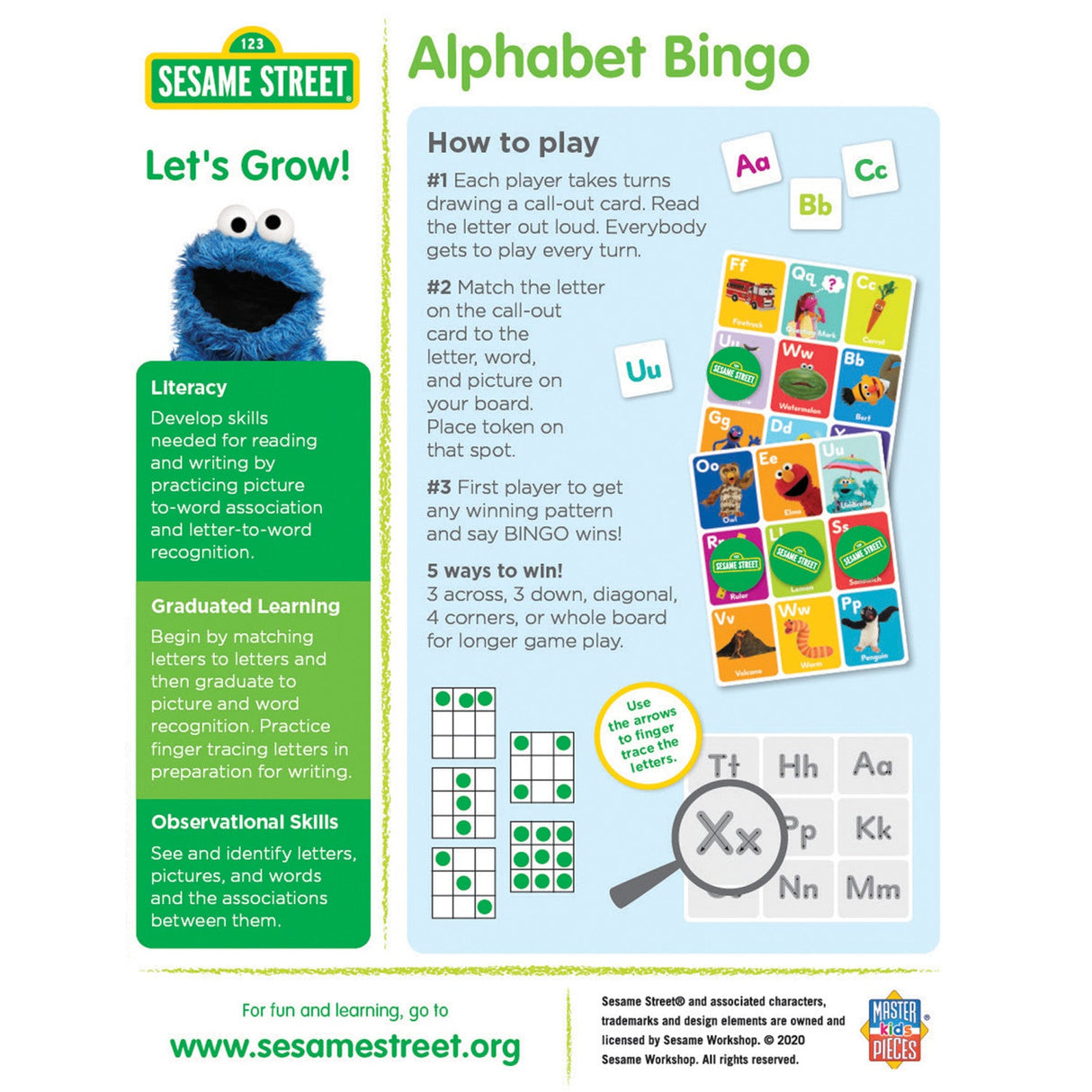 Sesame Street Alphabet Bingo