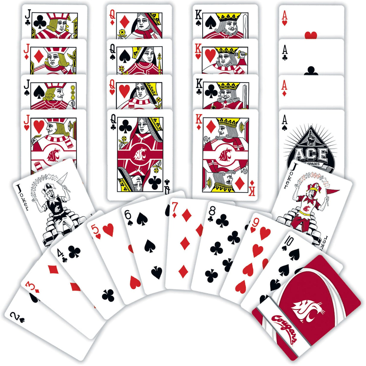 Washington State Cougars Playing Cards - 54 Card Deck