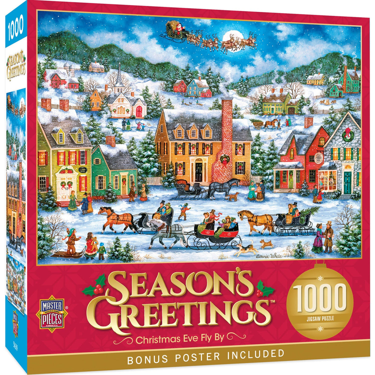 Season's Greetings - Christmas Eve Fly By 1000 Piece Jigsaw Puzzle