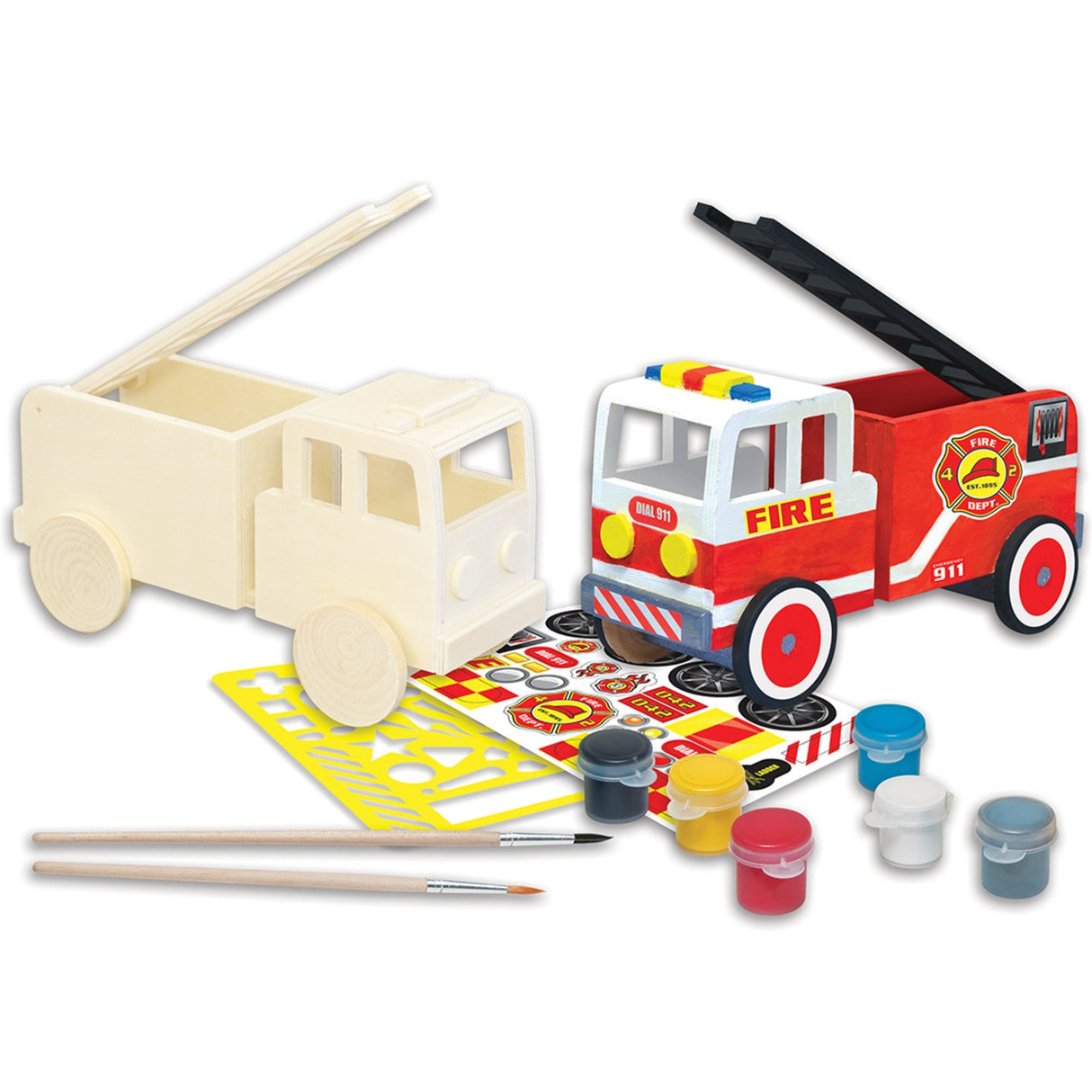 Firetruck Wood Craft & Paint Kit