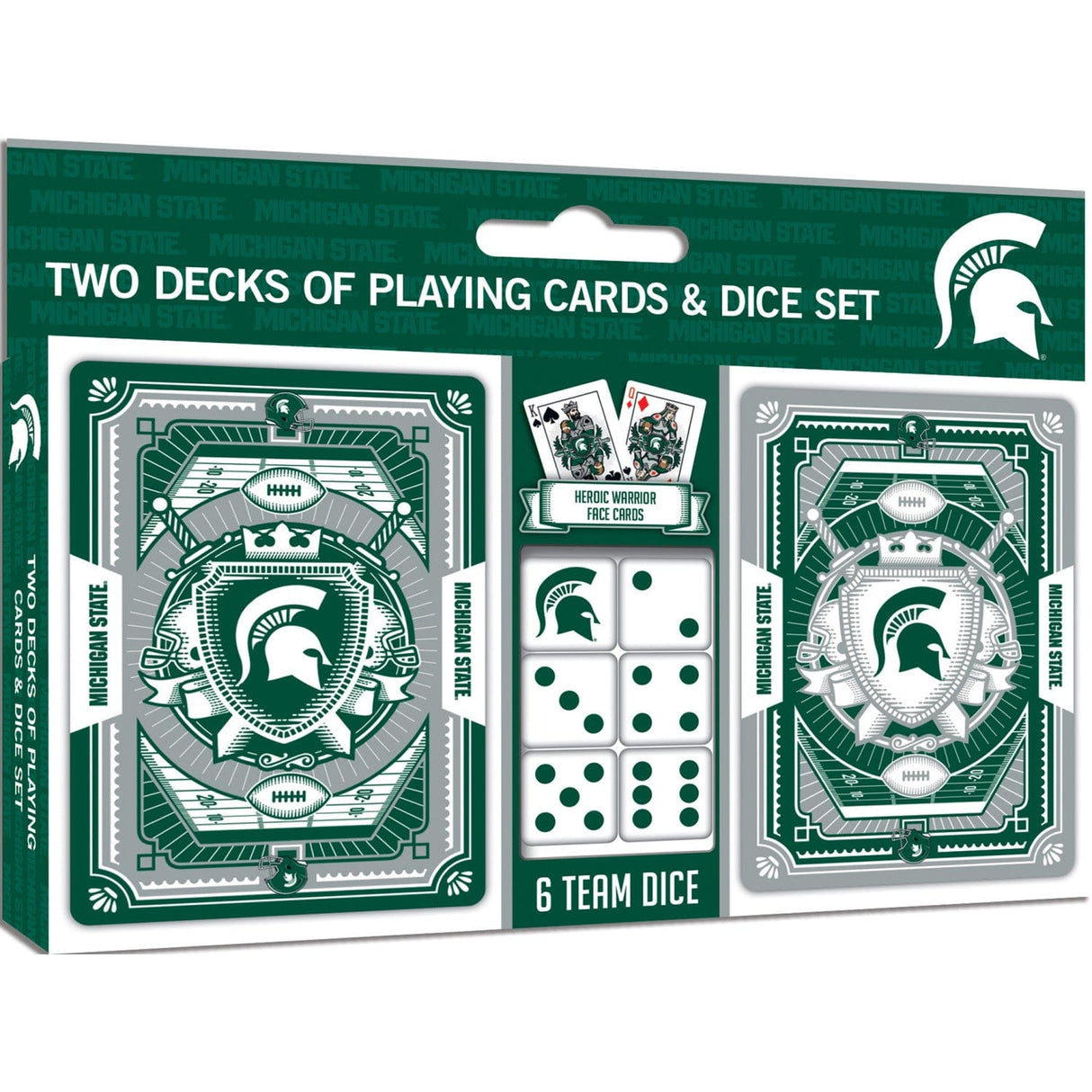 Michigan State Spartans - 2-Pack Playing Cards & Dice Set