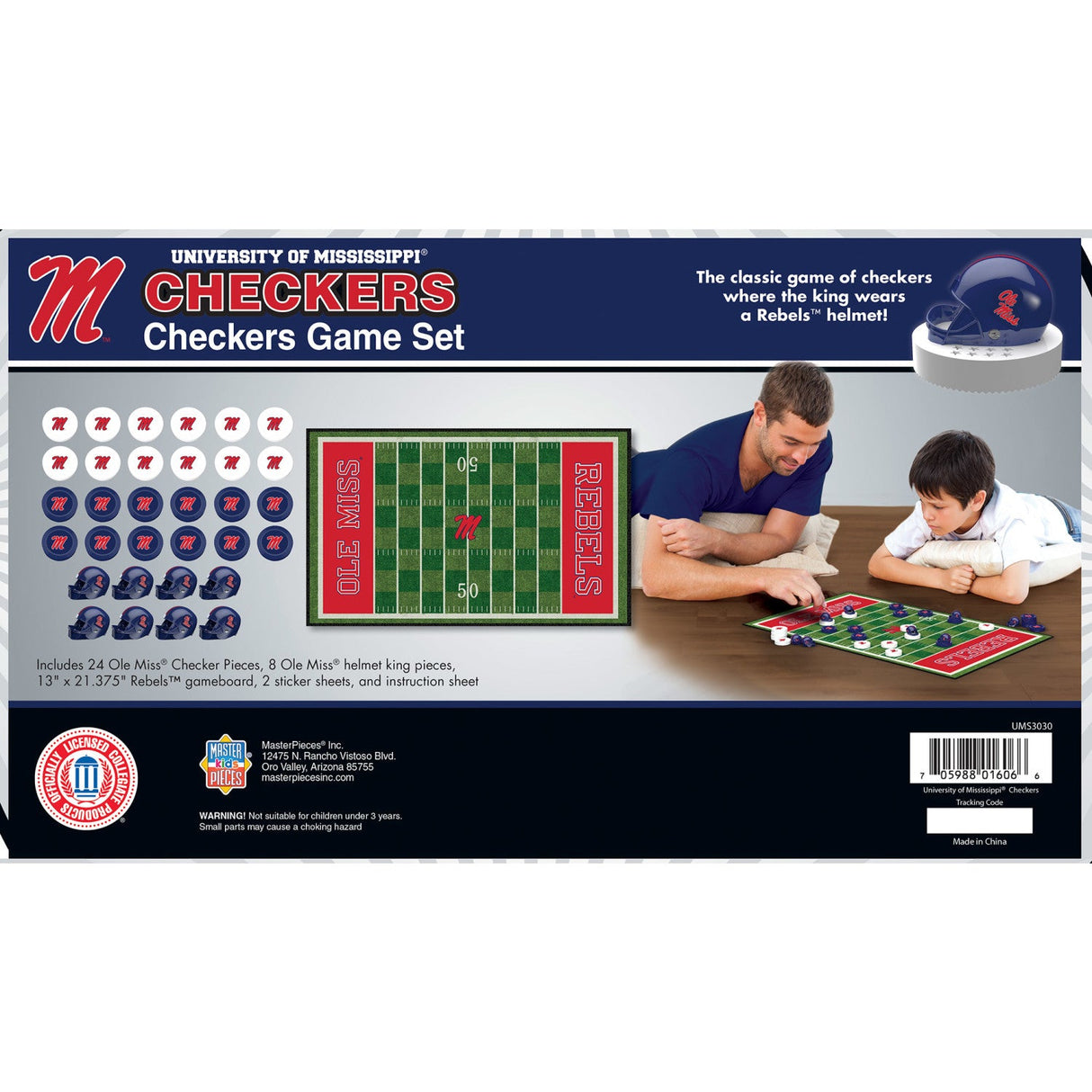 Ole Miss Rebels Checkers Board Game