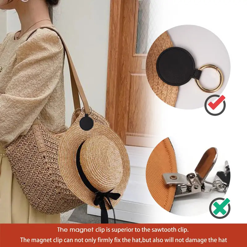 Round Magnetic Travel Hat Clip Holder