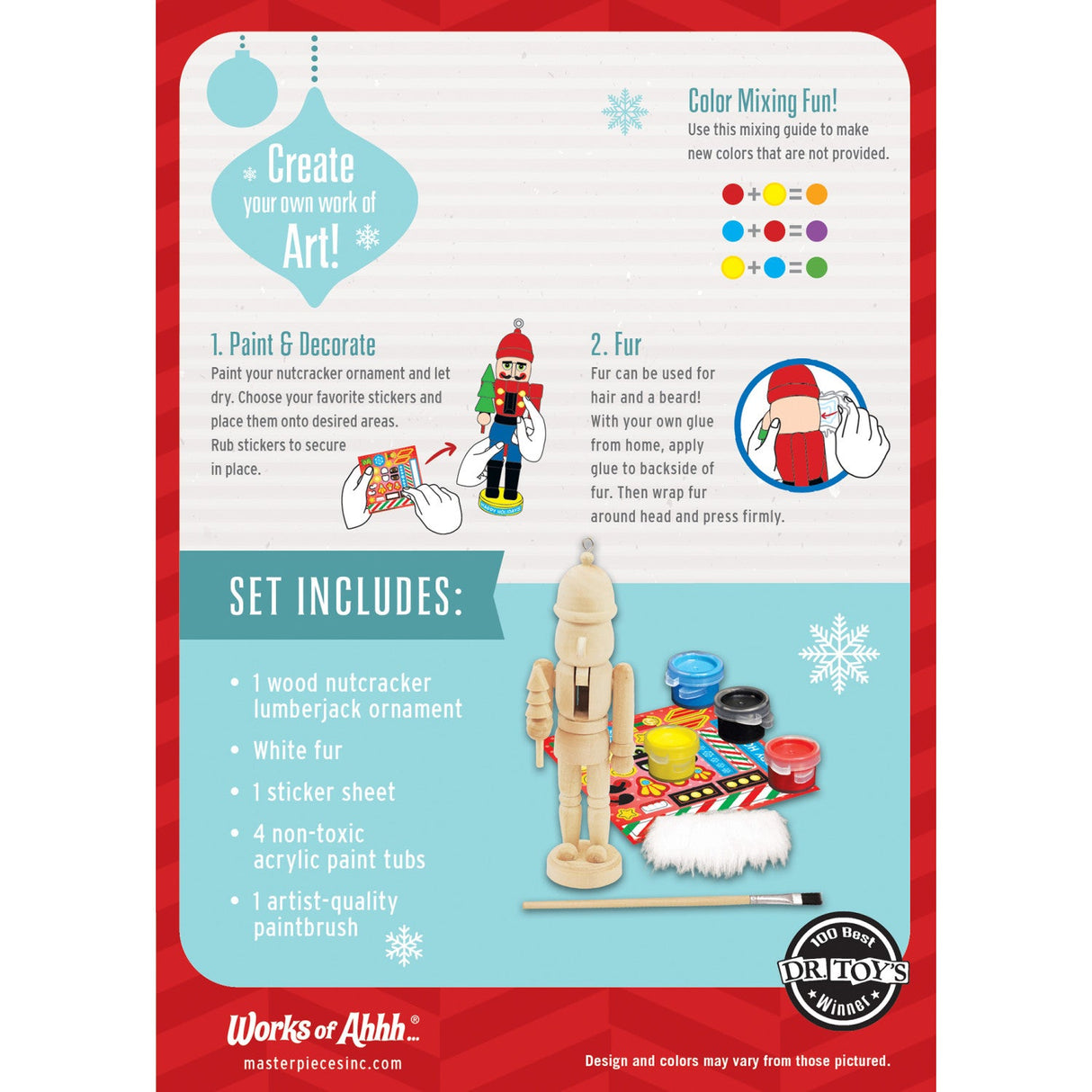 Nutcracker Lumberjack Ornament Wood Craft & Paint Kit