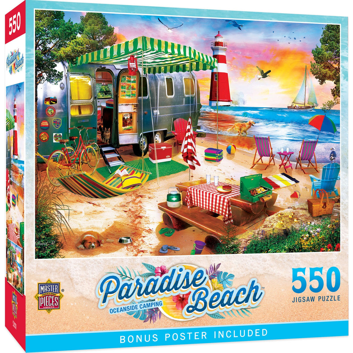 Paradise Beach - Oceanside Camping 550 Piece Jigsaw Puzzle