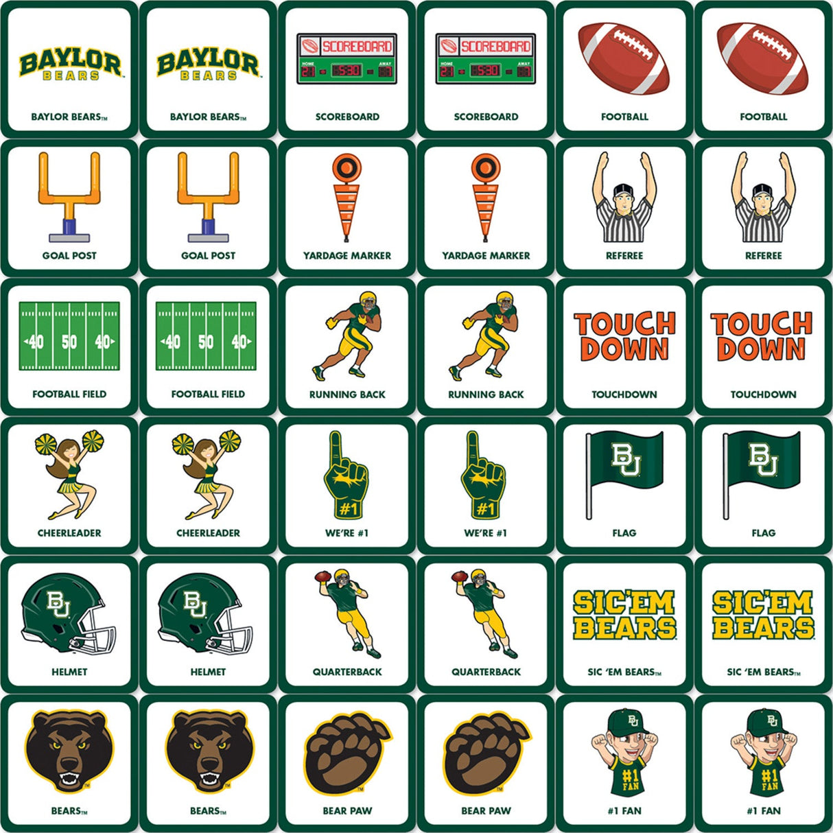 Baylor Bears Matching Game