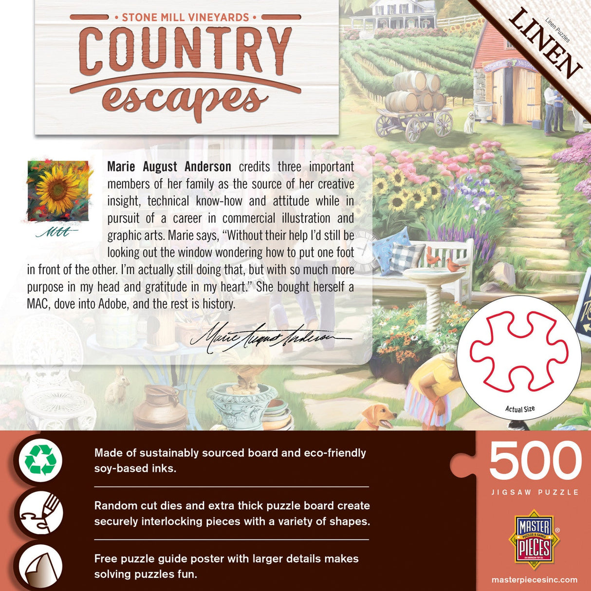 Country Escapes - Stone Mill Vineyards 500 Piece Jigsaw Puzzle