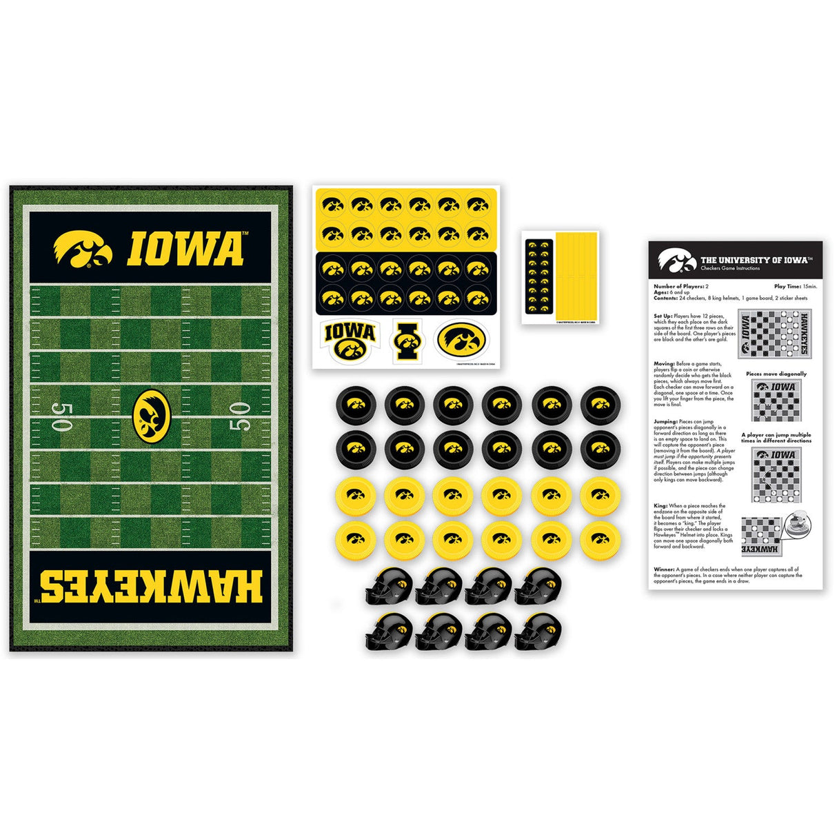 Iowa Hawkeyes Checkers Board Game