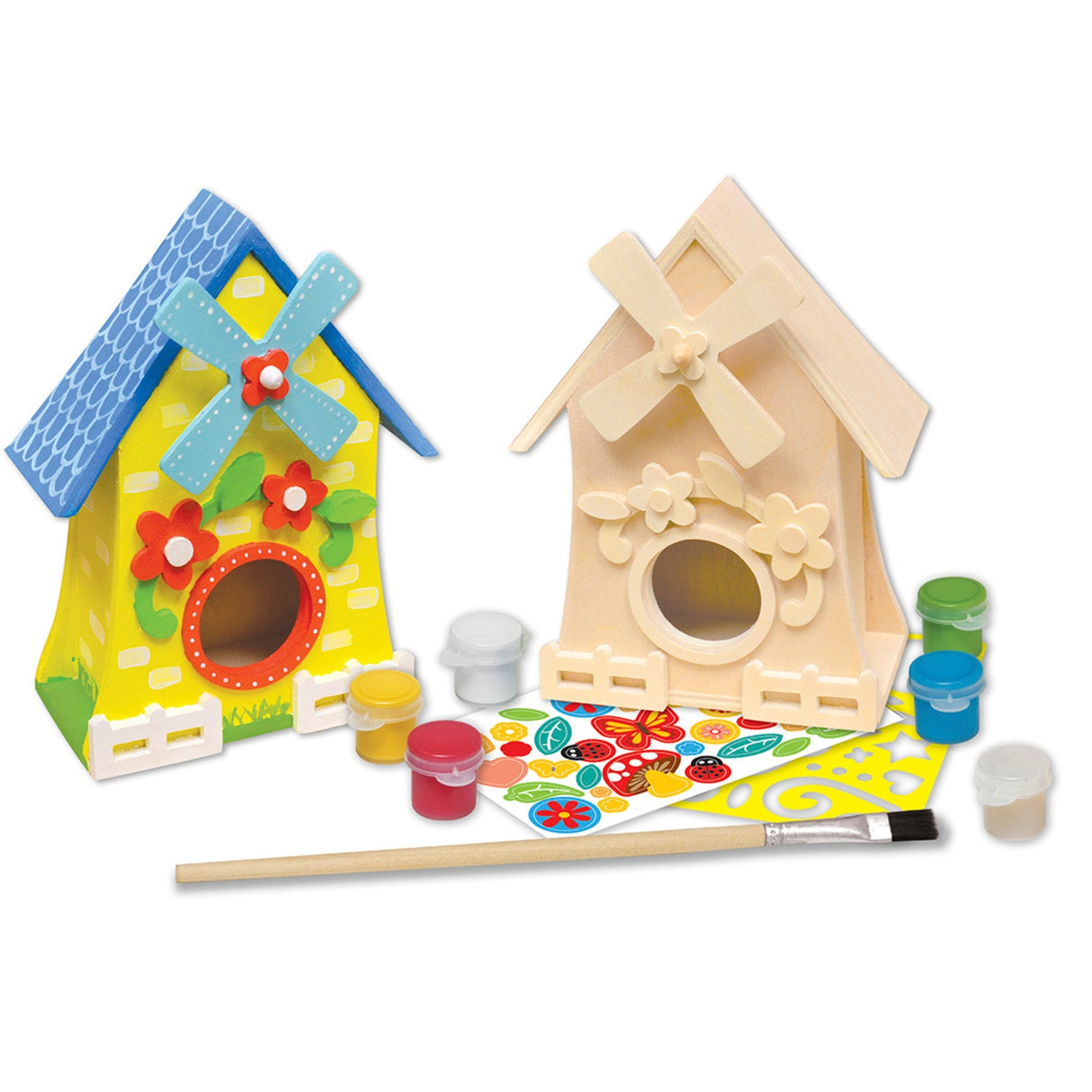 Windmill Birdhouse Wood Craft & Paint Kit