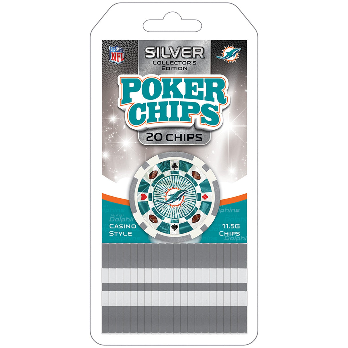 Miami Dolphins 20 Piece Poker Chips