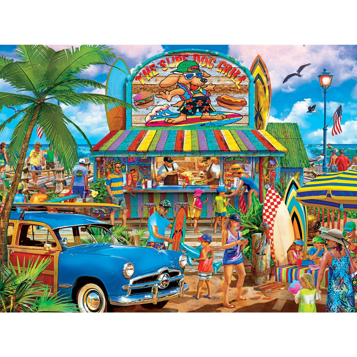 Drive-Ins, Diners & Dives - The Surf Dog Grill 550 Piece Jigsaw Puzzle