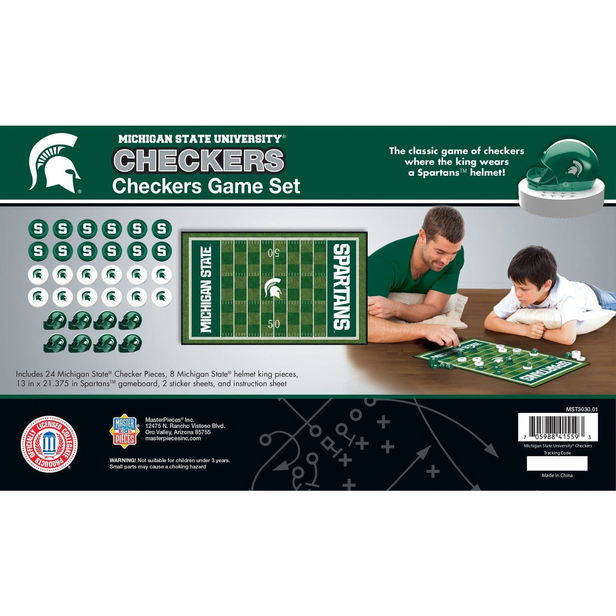 Michigan State Spartans Checkers Board Game