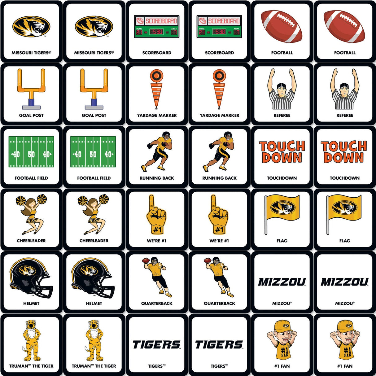 Missouri Tigers Matching Game