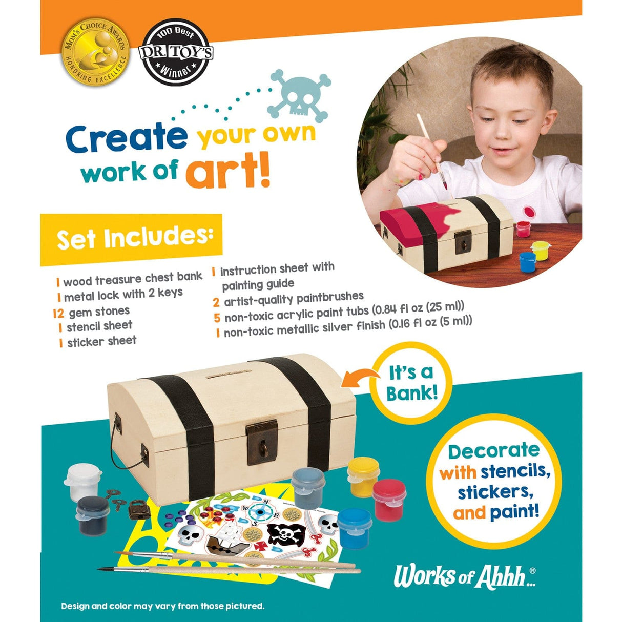 Treasure Chest Wood Craft & Paint Kit