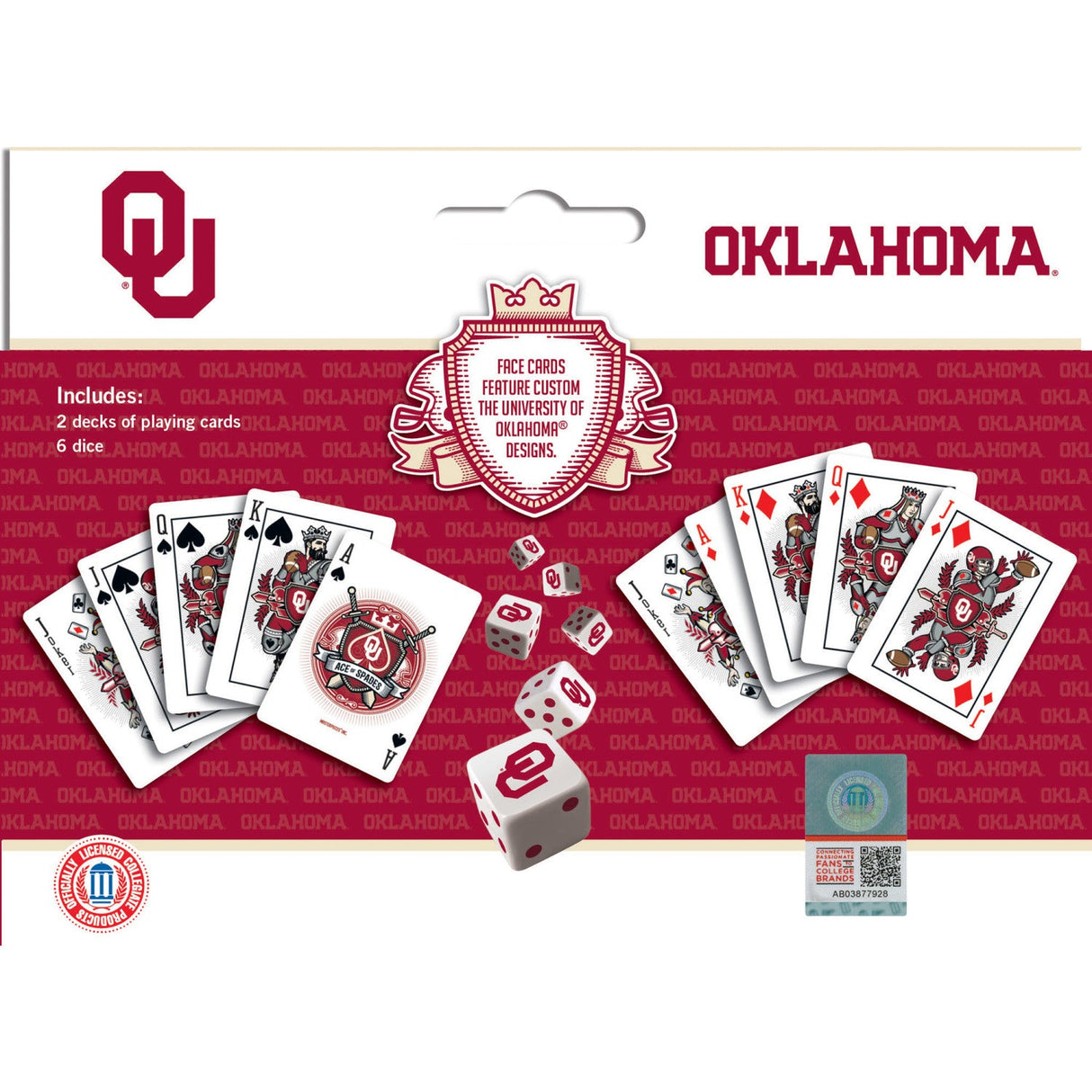 Oklahoma Sooners - 2-Pack Playing Cards & Dice Set